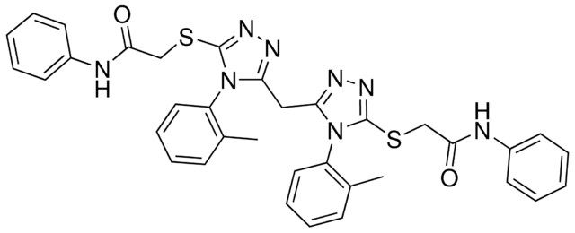 2-{[5-{[5-[(2-ANILINO-2-OXOETHYL)SULFANYL]-4-(2-METHYLPHENYL)-4H-1,2,4-TRIAZOL-3-YL]METHYL}-4-(2-METHYLPHENYL)-4H-1,2,4-TRIAZOL-3-YL]SULFANYL}-N-PHENYLACETAMIDE