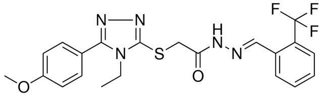 2-{[4-ETHYL-5-(4-METHOXYPHENYL)-4H-1,2,4-TRIAZOL-3-YL]SULFANYL}-N'-{(E)-[2-(TRIFLUOROMETHYL)PHENYL]METHYLIDENE}ACETOHYDRAZIDE