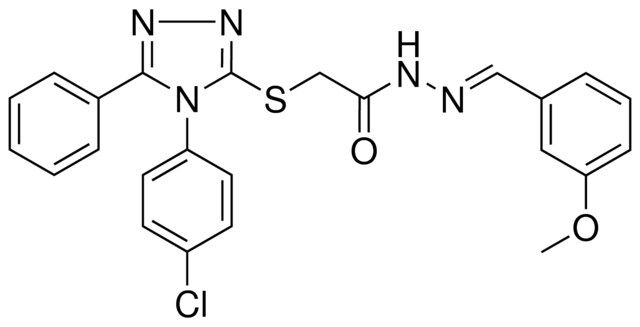 2-{[4-(4-CHLOROPHENYL)-5-PHENYL-4H-1,2,4-TRIAZOL-3-YL]SULFANYL}-N'-[(E)-(3-METHOXYPHENYL)METHYLIDENE]ACETOHYDRAZIDE