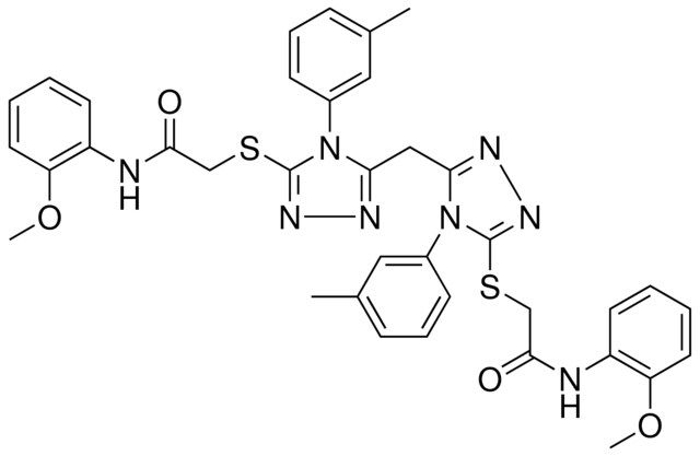 2-{[5-{[5-{[2-(2-METHOXYANILINO)-2-OXOETHYL]SULFANYL}-4-(3-METHYLPHENYL)-4H-1,2,4-TRIAZOL-3-YL]METHYL}-4-(3-METHYLPHENYL)-4H-1,2,4-TRIAZOL-3-YL]SULFANYL}-N-(2-METHOXYPHENYL)ACETAMIDE