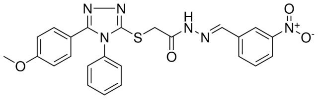 2-{[5-(4-METHOXYPHENYL)-4-PHENYL-4H-1,2,4-TRIAZOL-3-YL]SULFANYL}-N'-[(E)-(3-NITROPHENYL)METHYLIDENE]ACETOHYDRAZIDE