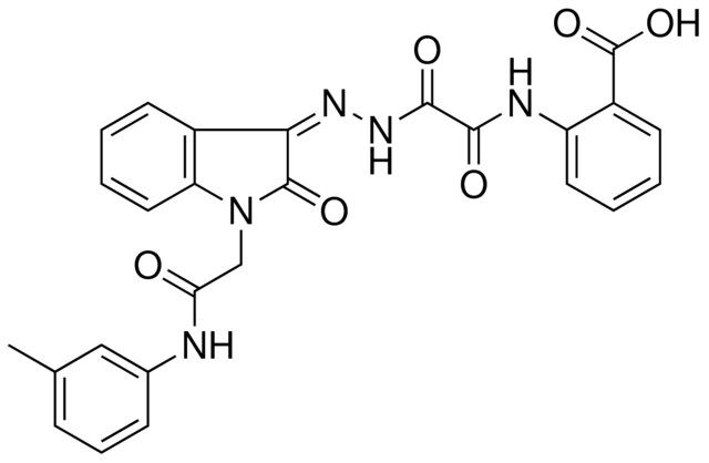 2-{[OXO((2Z)-2-{2-OXO-1-[2-OXO-2-(3-TOLUIDINO)ETHYL]-1,2-DIHYDRO-3H-INDOL-3-YLIDENE}HYDRAZINO)ACETYL]AMINO}BENZOIC ACID