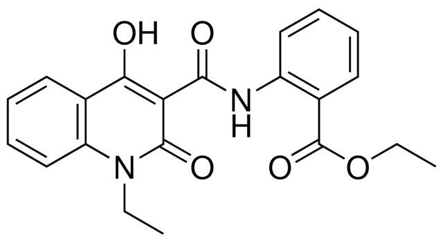 2-((1-ET-4-HO-2-OXO-1,2-2H-QUINOLINE-3-CARBONYL)-AMINO)-BENZOIC ACID ETHYL ESTER