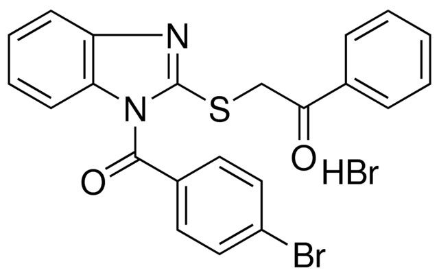 2-((1-(4-BROMOBENZOYL)-1H-BENZIMIDAZOL-2-YL)THIO)-1-PHENYLETHANONE HYDROBROMIDE