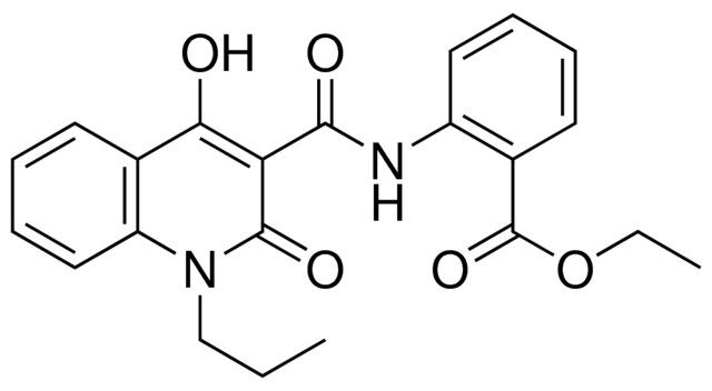 2-((4-HO-2-OXO-1-PR-1,2-2H-QUINOLINE-3-CARBONYL)-AMINO)-BENZOIC ACID ETHYL ESTER