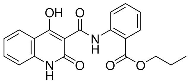 2-((4-HO-2-OXO-1,2-2H-QUINOLINE-3-CARBONYL)-AMINO)-BENZOIC ACID PROPYL ESTER