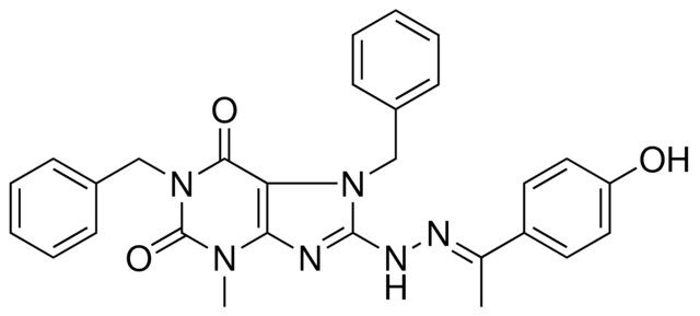 1,7-DIBENZYL-8-{(2E)-2-[1-(4-HYDROXYPHENYL)ETHYLIDENE]HYDRAZINO}-3-METHYL-3,7-DIHYDRO-1H-PURINE-2,6-DIONE