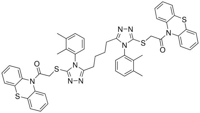 10-[({4-(2,3-DIMETHYLPHENYL)-5-[4-(4-(2,3-DIMETHYLPHENYL)-5-{[2-OXO-2-(10H-PHENOTHIAZIN-10-YL)ETHYL]SULFANYL}-4H-1,2,4-TRIAZOL-3-YL)BUTYL]-4H-1,2,4-TRIAZOL-3-YL}SULFANYL)ACETYL]-10H-PHENOTHIAZINE