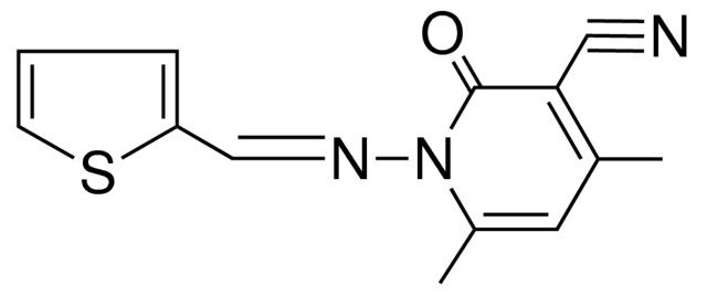 1,2-DIHYDRO-4,6-DIMETHYL-2-OXO-1-(2-THIENYLMETHYLENEAMINO)-NICOTINONITRILE