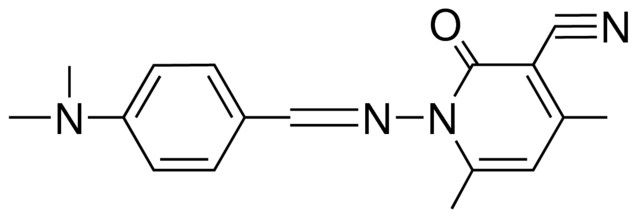 1,2-DIHYDRO-4,6-DIMETHYL-1-(4-(DIMETHYLAMINO)-BENZYLIDENEAMINO)-2-OXONICOTINO-CN