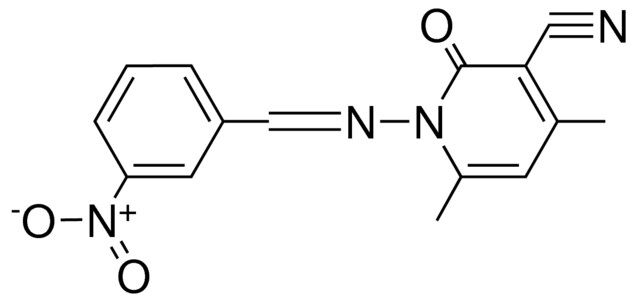 1,2-DIHYDRO-4,6-DIMETHYL-1-(3-NITROBENZYLIDENEAMINO)-2-OXONICOTINONITRILE