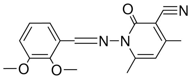 1,2-DIHYDRO-1-(2,3-DIMETHOXYBENZYLIDENEAMINO)-4,6-DIMETHYL-2-OXONICOTINONITRILE