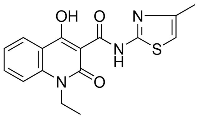 1-ET-4-HO-2-OXO-1,2-2H-QUINOLINE-3-CARBOXYLIC ACID (4-METHYL-THIAZOL-2-YL)-AMIDE