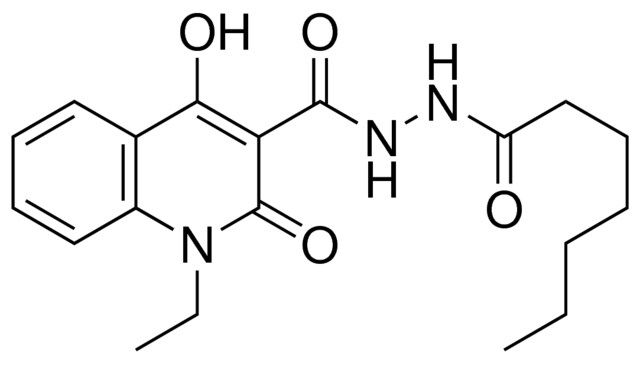 1-ET-4-HO-2-OXO-1,2-DIHYDRO-QUINOLINE-3-CARBOXYLIC ACID N'-HEPTANOYL-HYDRAZIDE