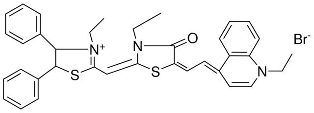 1-(ET(ET-DI-H-QUINOL-ETHYL)OXOTHIAZOLIDIN-ME)-DIPHENYLTHIAZOLIUM BROMIDE