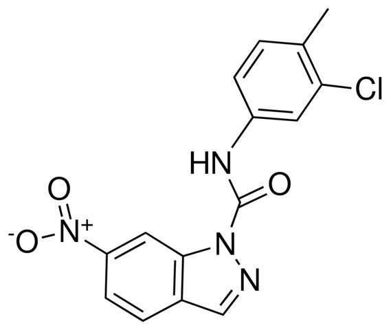 1-(N-(3-CHLORO-4-METHYLPHENYL)CARBAMOYL)-6-NITRO-1H-INDAZOLE