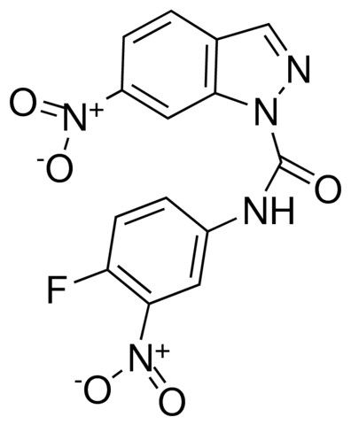 1-(N-(4-FLUORO-3-NITROPHENYL)CARBAMOYL)-6-NITRO-1H-INDAZOLE