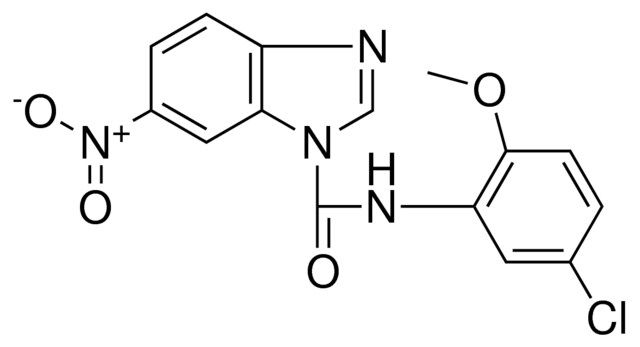 1-(N-(5-CHLORO-2-METHOXYPHENYL)CARBAMOYL)-6-NITROBENZIMIDAZOLE