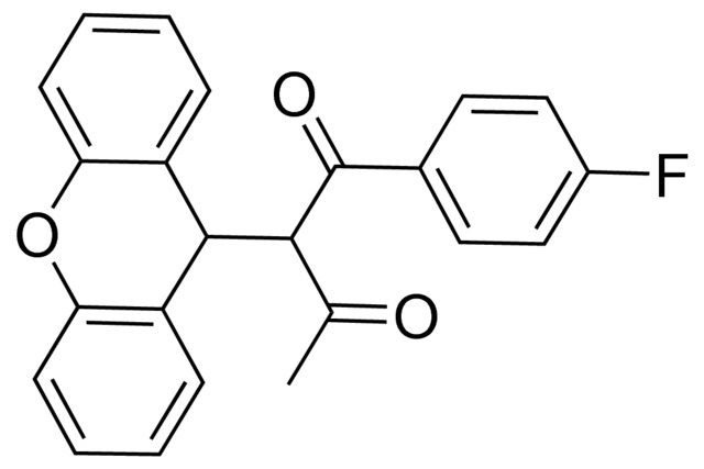 1-(4-FLUOROPHENYL)-2-(9H-XANTHEN-9-YL)-1,3-BUTANEDIONE