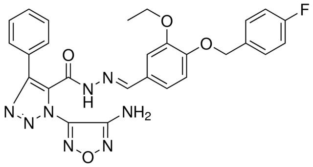 1-(4-AMINO-1,2,5-OXADIAZOL-3-YL)-N'-((E)-{3-ETHOXY-4-[(4-FLUOROBENZYL)OXY]PHENYL}METHYLIDENE)-4-PHENYL-1H-1,2,3-TRIAZOLE-5-CARBOHYDRAZIDE