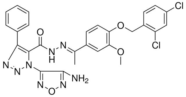 1-(4-AMINO-1,2,5-OXADIAZOL-3-YL)-N'-((E)-1-{4-[(2,4-DICHLOROBENZYL)OXY]-3-METHOXYPHENYL}ETHYLIDENE)-4-PHENYL-1H-1,2,3-TRIAZOLE-5-CARBOHYDRAZIDE