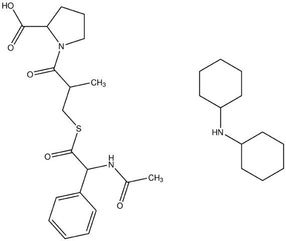 1-(3-{[(acetylamino)(phenyl)acetyl]sulfanyl}-2-methylpropanoyl)proline, (dicyclohexylammonium) salt