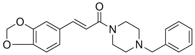 1-(3-(1,3-BENZODIOXOL-5-YL)ACRYLOYL)-4-BENZYLPIPERAZINE