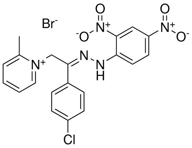 1-(2-(4-CL-PH)-2-((2,4-DINITRO-PH)-HYDRAZONO)-ET)-2-METHYL-PYRIDINIUM, BROMIDE