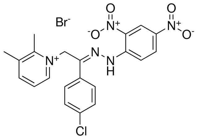 1-(2-(4-CL-PH)-2-((2,4-DINITRO-PH)-HYDRAZONO)-ET)-2,3-DI-ME-PYRIDINIUM, BROMIDE