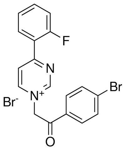 1-(2-(4-BROMOPHENYL)-2-OXOETHYL)-4-(2-FLUOROPHENYL)PYRIMIDIN-1-IUM BROMIDE