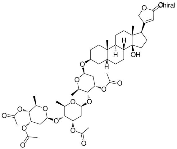 (3beta,5beta)-3-({3-O-acetyl-4-O-[3-O-acetyl-2,6-dideoxy-4-O-(3,4-di-O-acetyl-2,6-dideoxy-beta-D-ribo-hexopyranosyl)-beta-D-ribo-hexopyranosyl]-2,6-dideoxy-beta-D-ribo-hexopyranosyl}oxy)-14-hydroxycard-20(22)-enolide