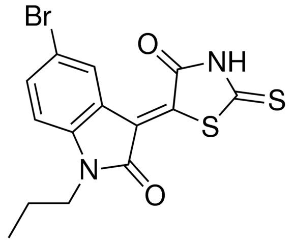 (3Z)-5-BROMO-3-(4-OXO-2-THIOXO-1,3-THIAZOLIDIN-5-YLIDENE)-1-PROPYL-1,3-DIHYDRO-2H-INDOL-2-ONE