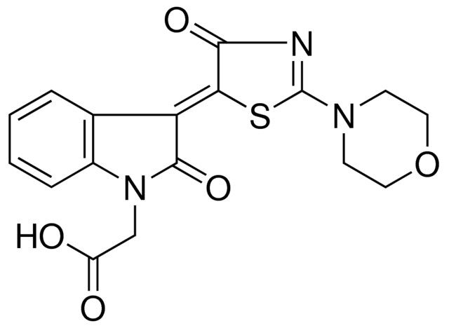 [(3Z)-3-(2-(4-MORPHOLINYL)-4-OXO-1,3-THIAZOL-5(4H)-YLIDENE)-2-OXO-2,3-DIHYDRO-1H-INDOL-1-YL]ACETIC ACID