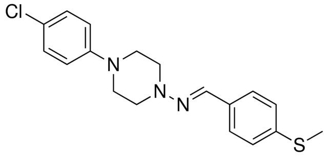 (4-(4-CHLORO-PHENYL)-PIPERAZIN-1-YL)-(4-METHYLSULFANYL-BENZYLIDENE)-AMINE