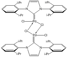 Dichloro(di-mu-chloro)bis[1,3-bis(2,6-di-i-propylphenyl)imidazol-2-ylidene]dipalladium(II)