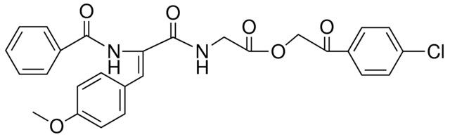 (2-BENZOYLAMINO-3-(4-MEO-PH)-ACRYLOYLAMINO)-ACETIC ACID 2-(CL-PH)-2-OXO-ET ESTER