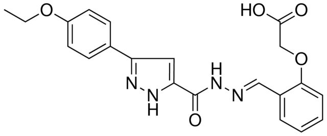 (2-((5-(4-ETHOXY-PH)2H-PYRAZOLE-3-CARBONYL)-HYDRAZONOMETHYL)-PHENOXY)ACETIC ACID