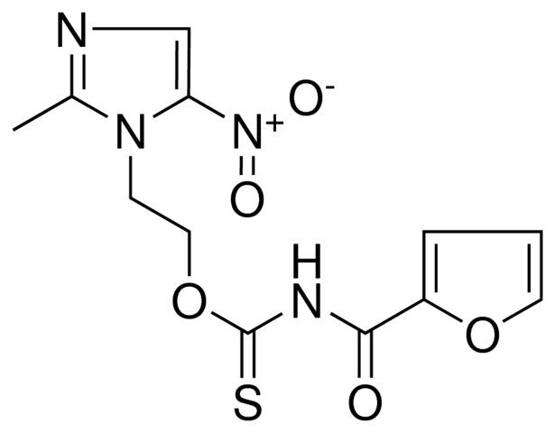 (FURAN-2-CARBONYL)-THIOCARBAMIC ACID O-(2-(2-ME-5-NITRO-IMIDAZOL-1-YL)-ET) ESTER