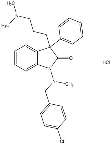 1-[(4-chlorobenzyl)(methyl)amino]-3-[3-(dimethylamino)propyl]-3-phenyl-1,3-dihydro-2H-indol-2-one hydrochloride