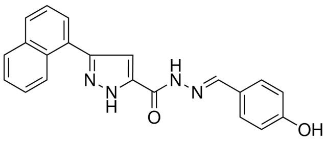 5-NAPHTHALEN-1-YL-2H-PYRAZOLE-3-CARBOXYLIC ACID (4-HO-BENZYLIDENE)-HYDRAZIDE