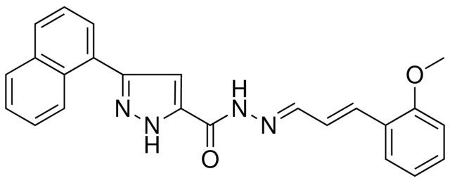 5-NAPHTHALEN-1-YL-2H-PYRAZOLE-3-CARBOXYLIC ACID (3(2-MEO-PH)ALLYLIDENE)HYDRAZIDE