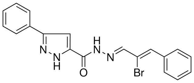 5-PHENYL-2H-PYRAZOLE-3-CARBOXYLIC ACID (2-BROMO-3-PHENYL-ALLYLIDENE)-HYDRAZIDE