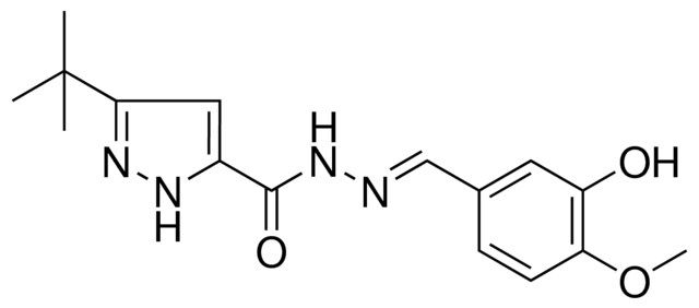 5-TERT-BUTYL-2H-PYRAZOLE-3-CARBOXYLIC ACID (3-HO-4-METHOXY-BENZYLIDENE)HYDRAZIDE