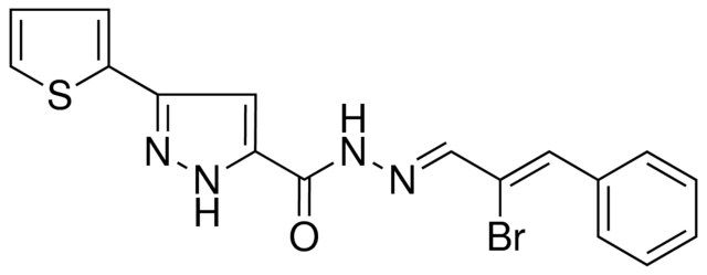 5-THIOPHEN-2-YL-2H-PYRAZOLE-3-CARBOXYLIC ACID (2-BR-3-PH-ALLYLIDENE)-HYDRAZIDE