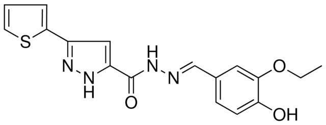 5-THIOPHEN-2-YL-2H-PYRAZOLE-3-CARBOXYLIC ACID (3-ETO-4-HO-BENZYLIDENE)HYDRAZIDE