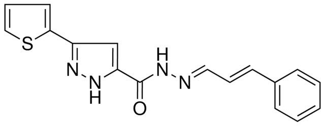 5-THIOPHEN-2-YL-2H-PYRAZOLE-3-CARBOXYLIC ACID (3-PHENYL-ALLYLIDENE)-HYDRAZIDE