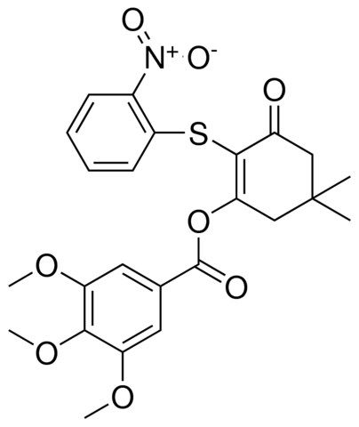 5,5-DI-ME-2-((2-NITRO-PH)THIO)-3-OXO-1-CYCLOHEXEN-1-YL 3,4,5-TRIMETHOXYBENZOATE