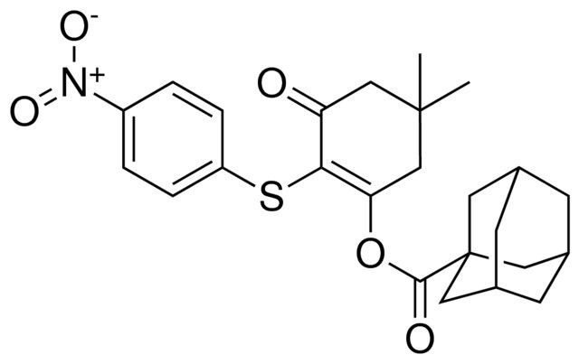 5,5-DIMETHYL-2-[(4-NITROPHENYL)SULFANYL]-3-OXO-1-CYCLOHEXEN-1-YL 1-ADAMANTANECARBOXYLATE