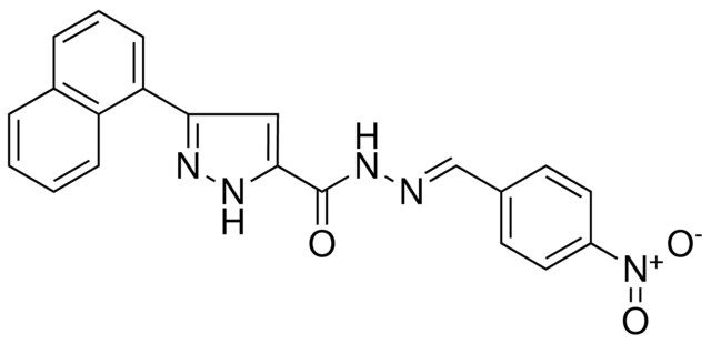 5-NAPHTHALEN-1-YL-2H-PYRAZOLE-3-CARBOXYLIC ACID (4-NITRO-BENZYLIDENE)-HYDRAZIDE