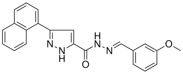 5-NAPHTHALEN-1-YL-2H-PYRAZOLE-3-CARBOXYLIC ACID (3-MEO-BENZYLIDENE)-HYDRAZIDE